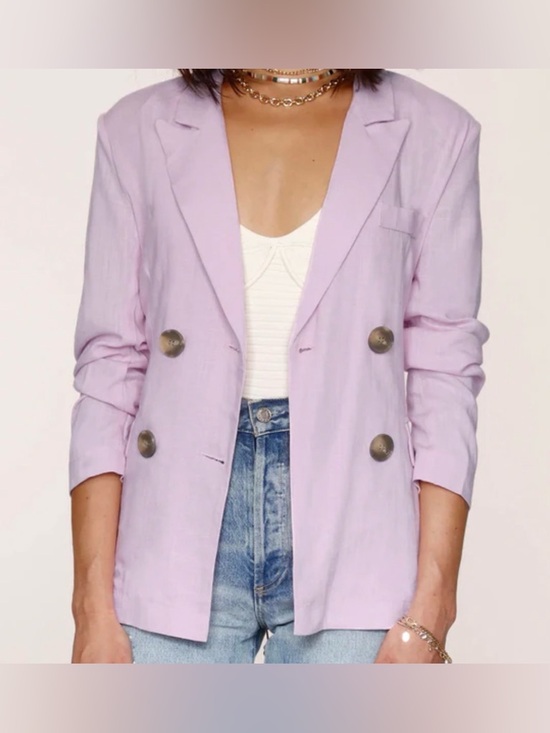 Heartloom Jackets & Blazers - NWT Heartloom Double Breasted Celsa 100% Linen Peony Blazer Size Medium